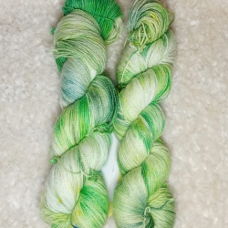 Sockenwolle, handgefärbte Wolle, Sockenwolle mit Glitzer, Glitzer