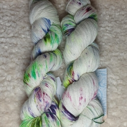 Sockenwolle, handgefärbte Wolle, Sockenwolle mit Glitzer, Glitzer