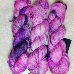 Sockenwolle, handgefärbte Wolle, Sockenwolle mit Glitzer, Glitzer