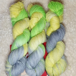 Sockenwolle, handgefärbte Wolle, Sockenwolle mit Glitzer, Glitzer