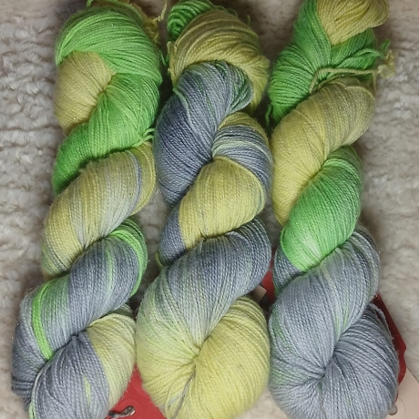 Sockenwolle, handgefärbte Wolle, Sockenwolle mit Glitzer, Glitzer