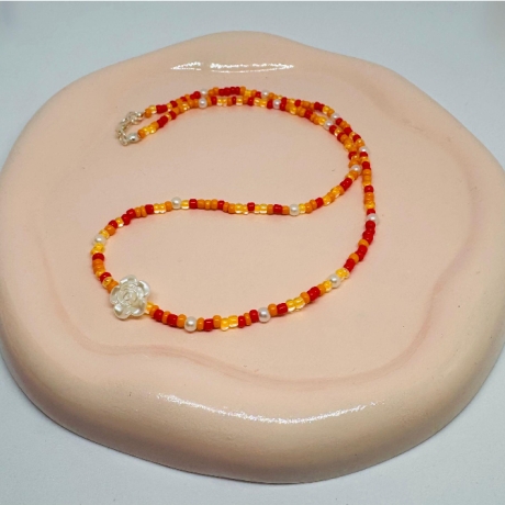 Pastell Perlenkette | Y2K Halskette | Boho Seed Bead Necklace