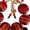Edelstein-Armband, Muranoglas, Granat-Nuggets