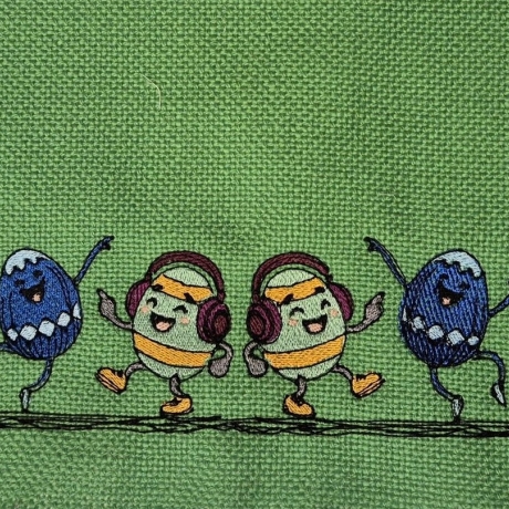 da tanzen die Ostereier im großen Rahmen - 35,43 x 7,5 cm