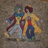 Clown Kumpel gehen feiern - Größe 13,8 x 13,8 cm