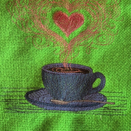Kaffee mit Herz - 16,0 x 17,2 cm