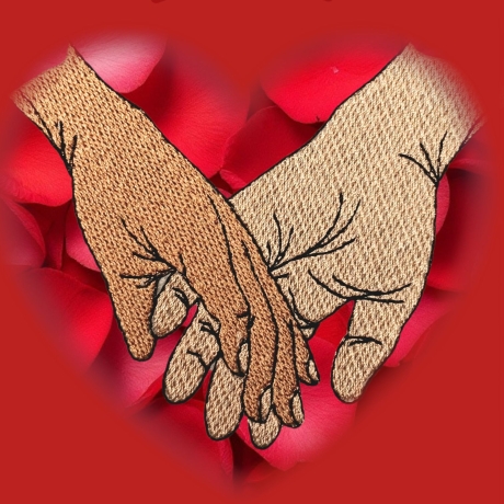 Zwei Hände, die sich finden | 9.48 x 7.52 cm