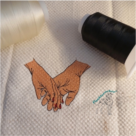 Zwei Hände, die sich finden | 9.48 x 7.52 cm