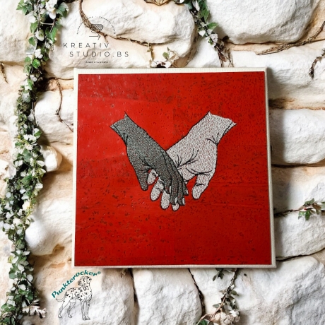 Zwei Hände, die sich finden | 9.48 x 7.52 cm