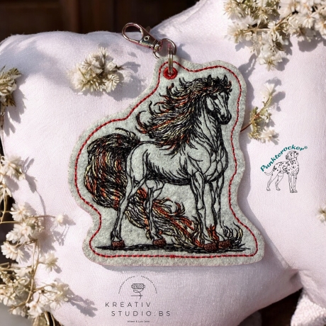 Anhänger Feuerpferd 02 | 8.60 x 9.36 cm | ITH | TS