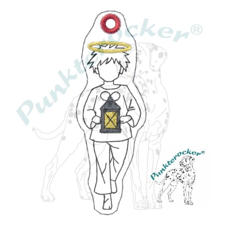 ITH- Geschenk-Anhänger Kontur | Junge-Laterne | 2.57 x 7.31 cm