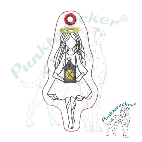 ITH-Geschenk-Anhänger Kontur | Mädchen-Laterne | 3.13 x 7.05 cm