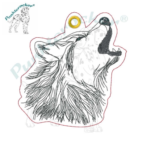 ITH Anhänger Wolfskopf Kontur - 7.09 x 7.51 cm
