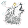 ITH Anhänger Wolfskopf Kontur - 7.09 x 7.51 cm