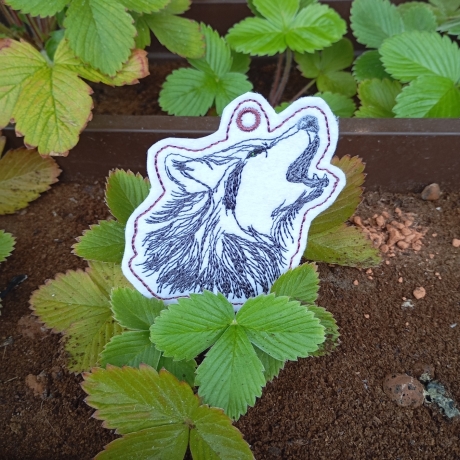 ITH Anhänger Wolfskopf Kontur - 7.09 x 7.51 cm