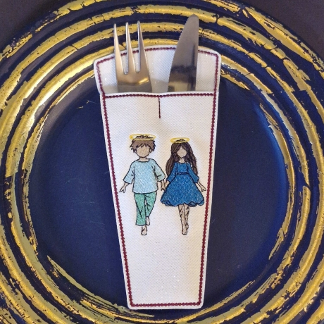 ITH-Bestecktasche | VS - Junge + Mädchen | 9.13 x 19.17 cm