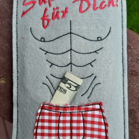 Stickdatei Schokohülle Bauchmuskeln mit Shorts