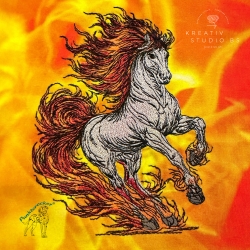 Feuerpferd 01 | Dynamik & Aufbruch | 12.07 x 15.51 cm