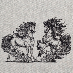 Feuerpferde 01 & 02 | Kontur | 17.77 x 11.55 cm