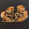 Feuerpferde 01 & 02 | Kontur | 17.77 x 11.55 cm
