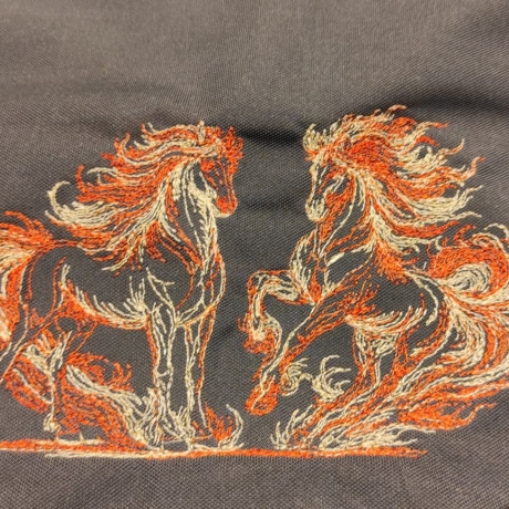 Feuerpferde 01 & 02 | Kontur | 17.77 x 11.55 cm