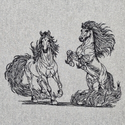 Feuerpferde 03 & 04 | Kontur | 17.13 x 12.77 cm