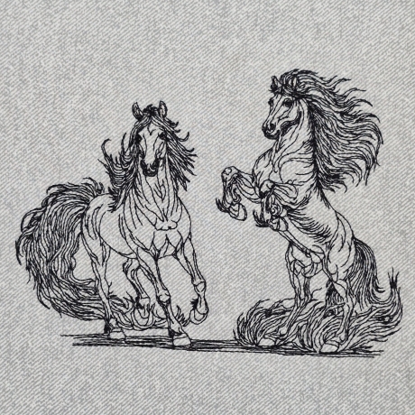 Feuerpferde 03 & 04 | Kontur | 17.13 x 12.77 cm