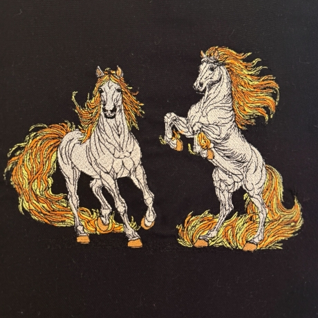 Feuerpferde 03 & 04 | kraftvolle Balance | 21.15 x 15.77 cm