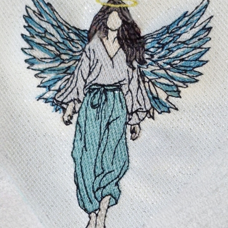  VS | junge Frau mit Flügel | 7.95 x 10.07 cm