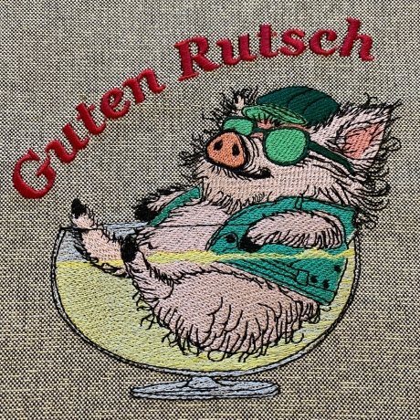 Vollstickdatei - Relax-Rudi Guten Rutsch  - 15.26 x 14.50 cm