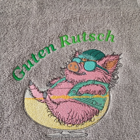 Vollstickdatei - Relax-Rudi Guten Rutsch  - 15.26 x 14.50 cm