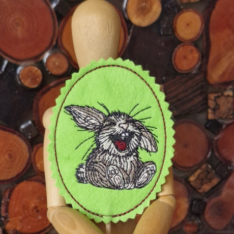 lachender Hase | Stabdatei | 6.00 x 8.15 cm | VS | ITH