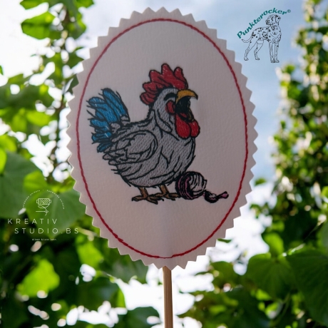 Huhn 02 | Stabdatei | 6.00 x 8.15 cm | VS | ITH