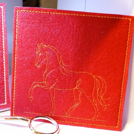 ITH | Untersetzer | Pferd 03 - oneline | 9.68 x 9.67 cm