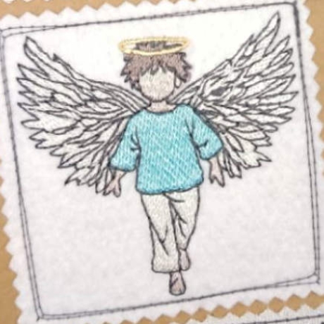  VS | Junge mit Flügel | 7.66 x 7.51 cm