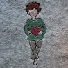  VS | kleiner Junge mit Herz | 2.50 x 7.25 cm