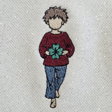  VS | kleiner Junge mit Kleeblatt | 2.49 x 7.24 cm