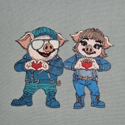 Klara und Kurt mit Herzgesten  | 15.77 x 12.66 cm | VS