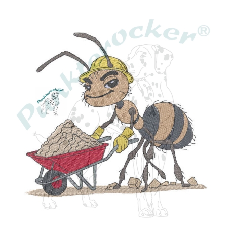 Ameise - immer lächeln an der Karre | 11.87 x 10.69 cm | VS