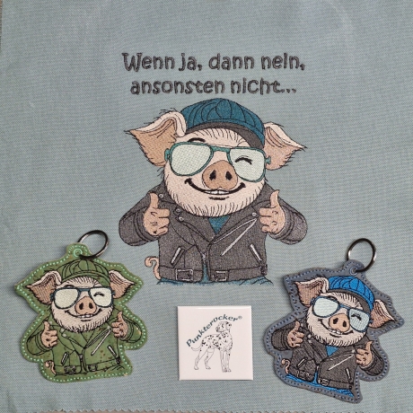 Glücksschwein Kurt mit klarer Aussage | 13.79 x 17.14 cm | VS