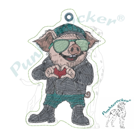 ITH | Glücksschwein Kurt mit Herzgeste | 6.25 x 9.35 cm | VS