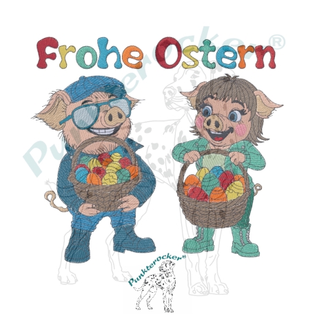 Klara und Kurt wünschen Frohe Ostern  | 19.06 x 17.05 cm | VS