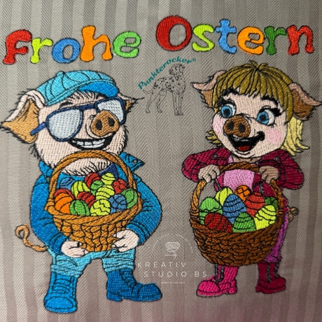 Klara und Kurt wünschen Frohe Ostern  | 19.06 x 17.05 cm | VS
