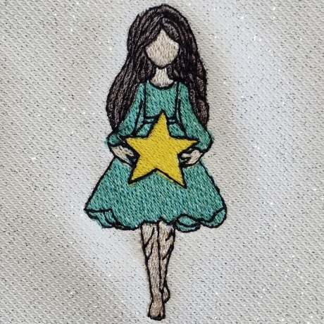  VS | kleines Mädchen mit Stern | 3.14 x 7.01 cm