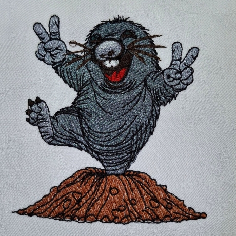 Maulwurf tanz auf dem Hügel | 8.68 x 9.46 cm | VS