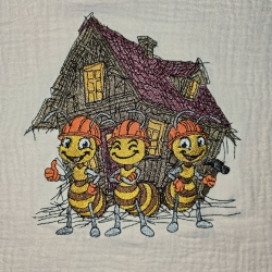 Ameisen - 3 Meister mit Meisterwerk bunt | 13.58 x 13.79 cm | VS