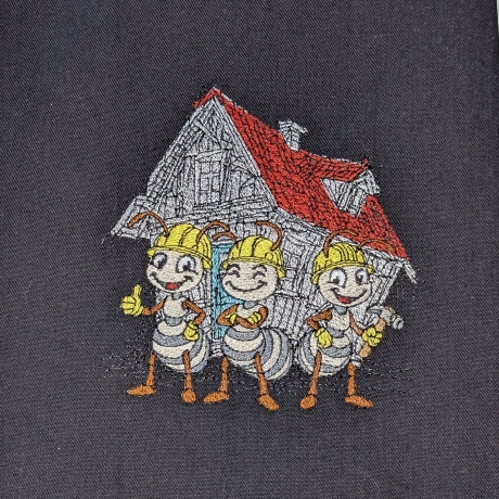 Ameisen - 3 Meister mit Meisterwerk bunt | 18.57 x 18.86 cm | VS