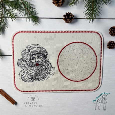  ITH | MugRug blanko mit Dekostich | 17.81 x 12.21 cm