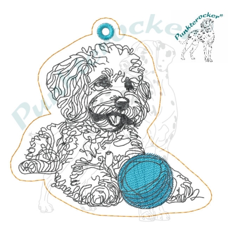 ITH Anhänger Pudel Joschi - Teilstick - 8.11 x 8.02 cm