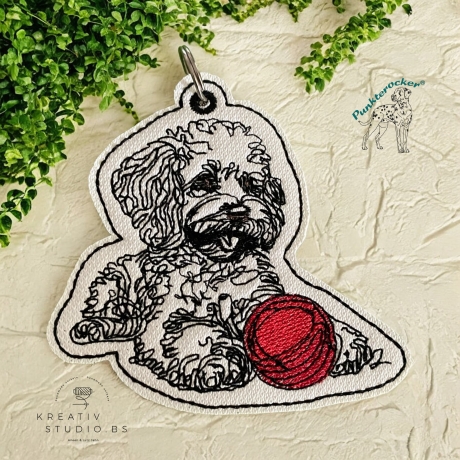 ITH Anhänger Pudel Joschi - Teilstick - 8.11 x 8.02 cm